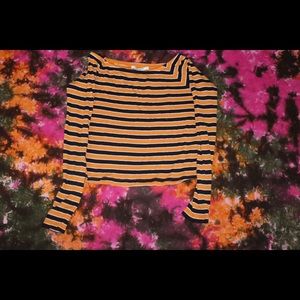 striped off the shoulder top